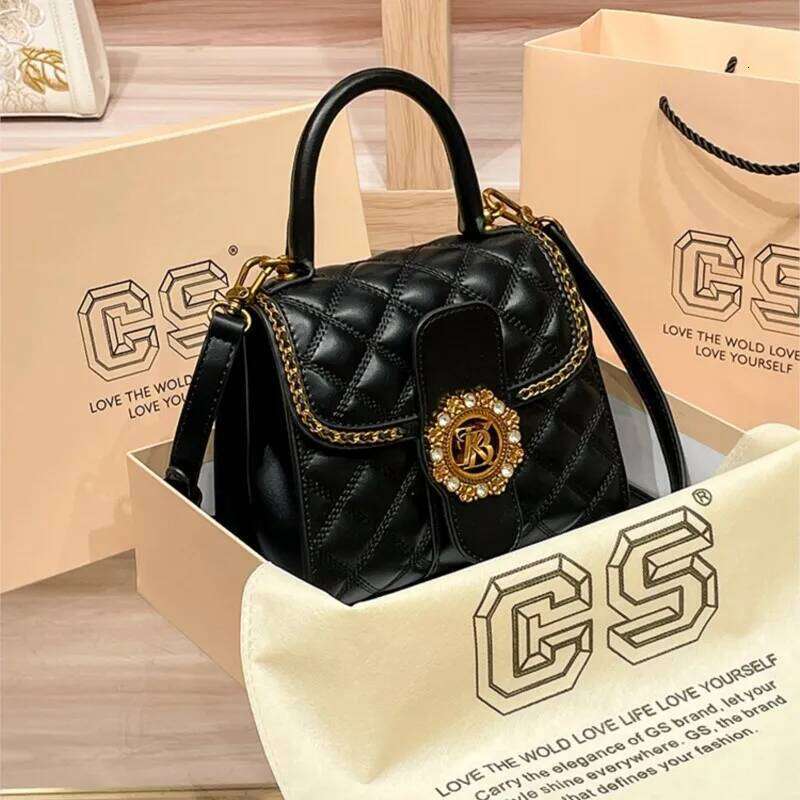 Women's handbag designer Lingge small square bag, women's 2024 new high-end texture handbag, autumn and winter crossbody bag