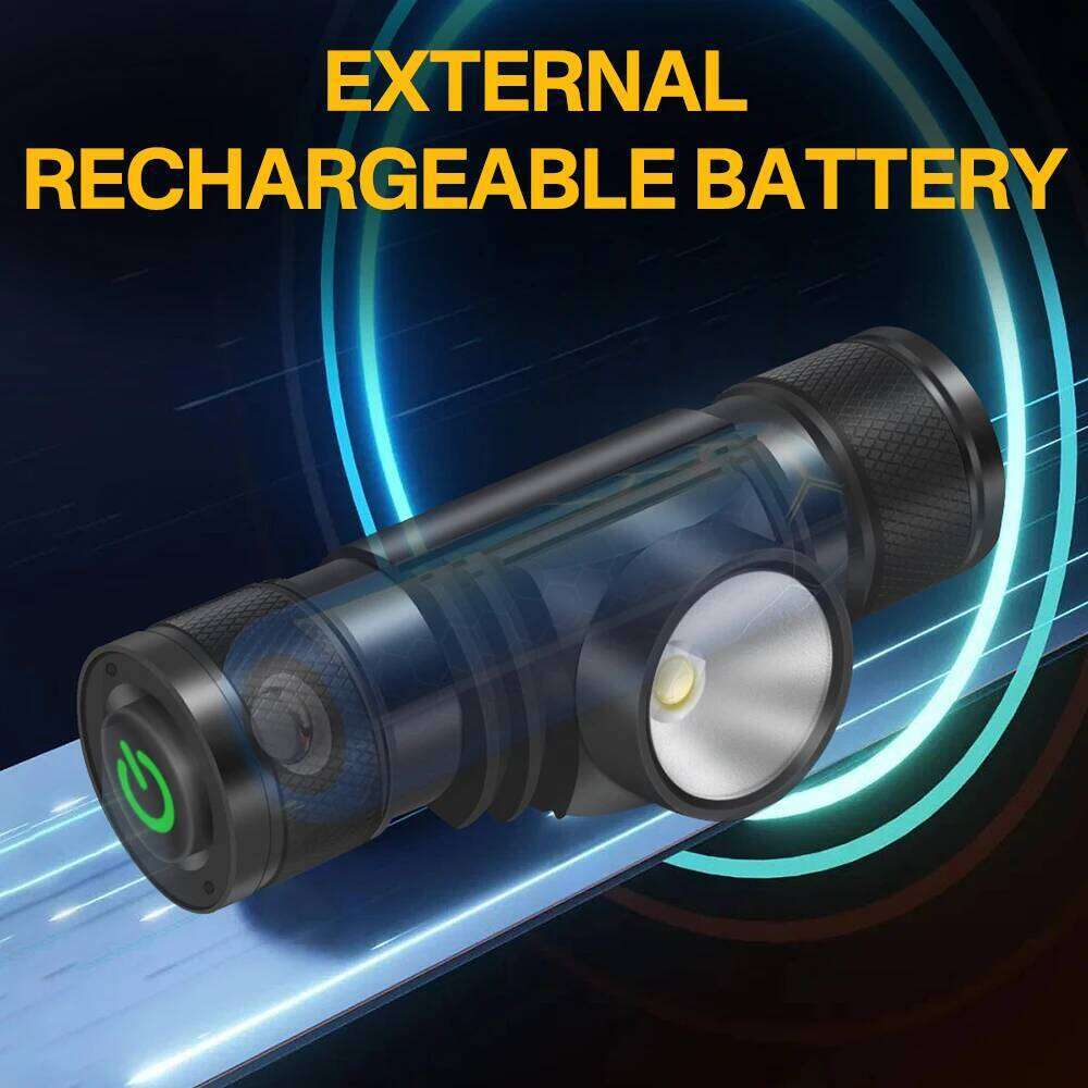BORUiT D10 LED Headlamp 18650 Battery Type-C Rechargeable Headlight Waterproof Work Flashlight Fishing Camping Head Torch H260131