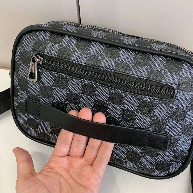 Top-quality PU Leather Men Waist Packs Business Crossbody for Male Fashion Travel Storage Phone Shoulder Bags Clutch Bag