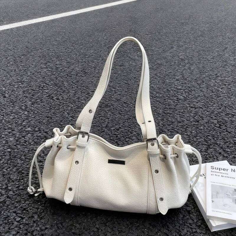 Women's Designer Handbag Korean Style Tote Luxury Large Capacity Underarm Fashion Drawstring Shoulder Bag for Office XJ260130