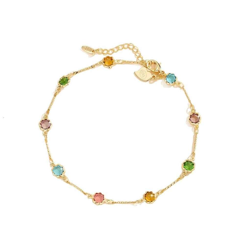 Cross-Border European and American Hot-Selling with Colorful Diamonds Dopamine Ins Style Lace Anklet Chain Creative Fashion Jewelry for Women