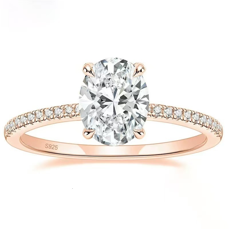 Handmade Oval Cut 2CT Moissanite Engagement Ring Promise Ring 18K Solid Gold Anniversary Gift Stacking Ring Dedicated Gift - view 4