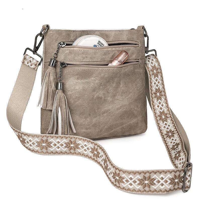 New bag - multi-zipper pocket, vertical style women's crossbody high-end texture, diagonal strap bag, jacquar