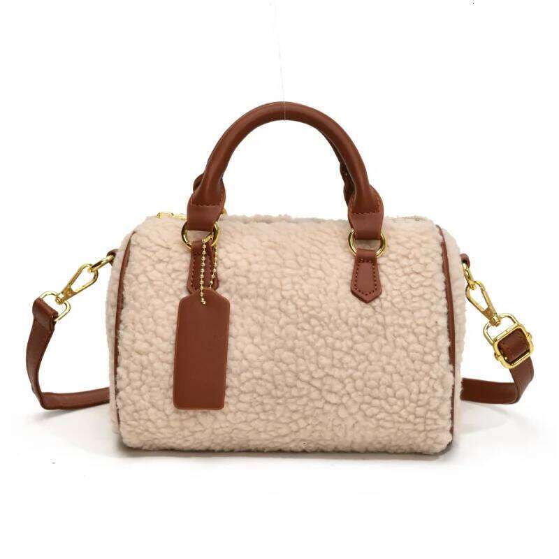 2025 Autumn and Winter Fashion High-End Hand-Held Lamb Wool Pillow Women's Korean Style Casual Shoulder Bag XJ260131