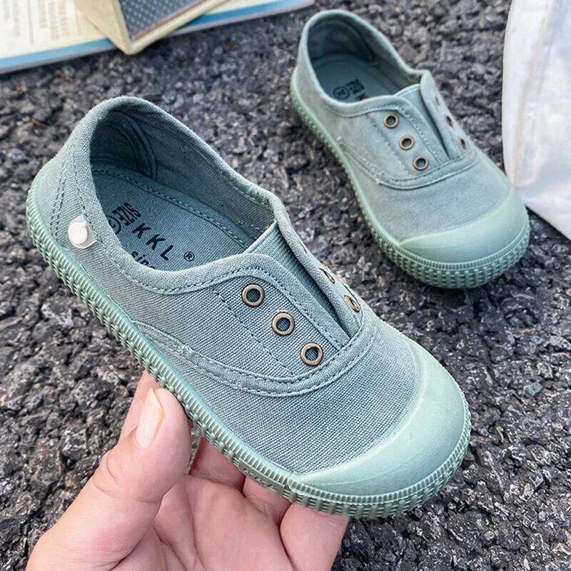 Children Spring Autumn Casual Canvas Boy Fashion Soft Soled Toddler Girl RoundToes Solid Colors Breathable Kid Shoes Y260128