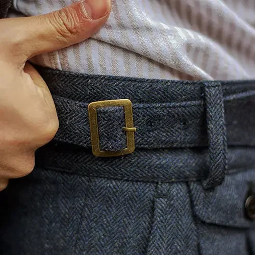 2025 Mens Autumn Winter Retro Pockets Loose Wool Trousers Male High Waist Straight Suit Pant Men Fashion Long Casual Pants F358 260120