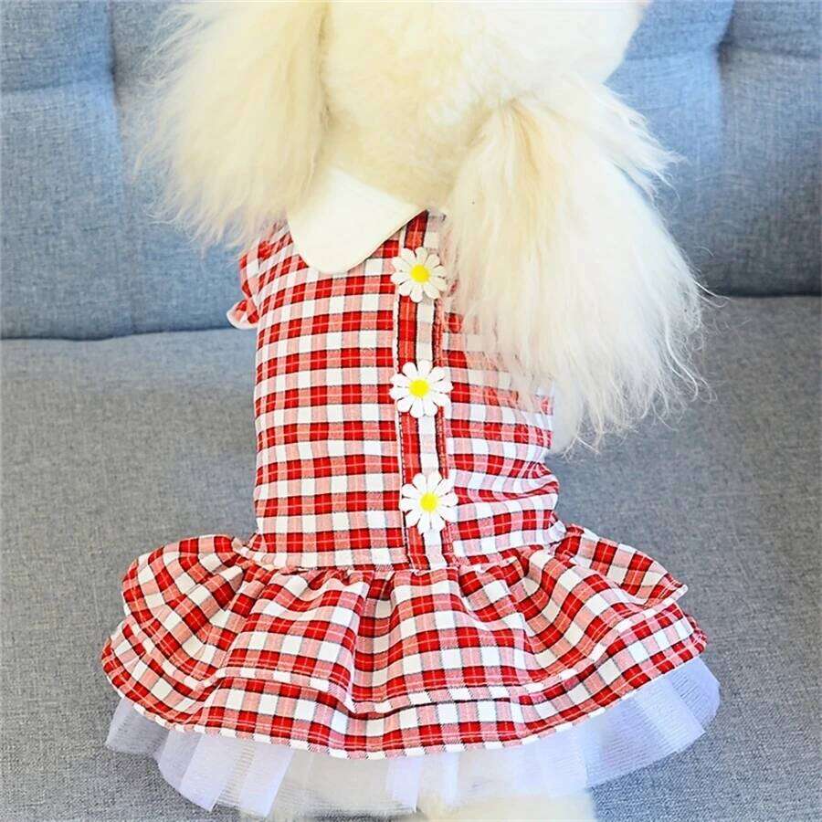 Dress for dogCute Pet Print Skirt Breathable Summer Comfortable Shirt For Puppy Halloween Costume Teacup Yorkie Girl H260130