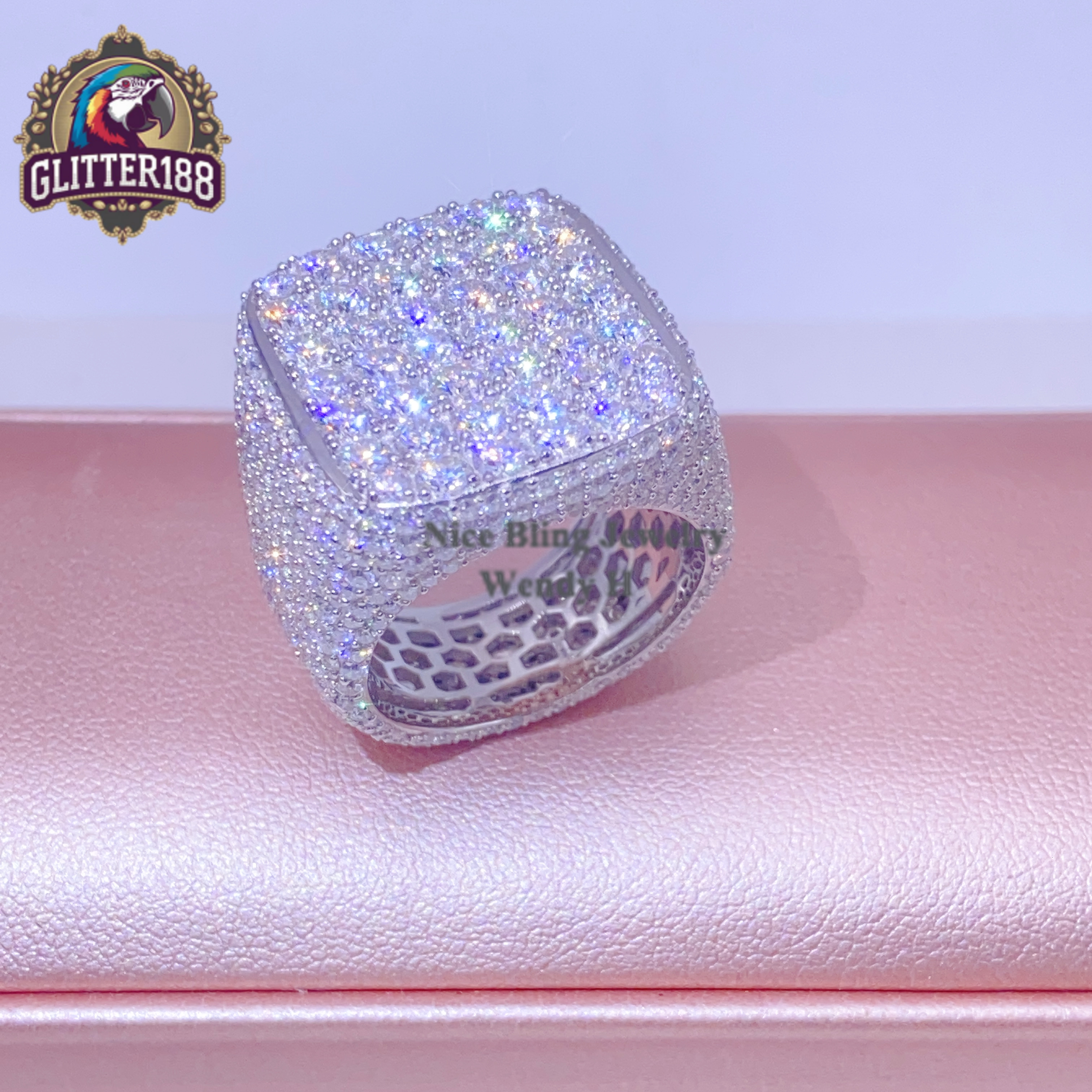 2026 Fine Jewelry Vvs Moissanite Iced Out Rings Men Sterling Silver Diamond Hip Hop Ring