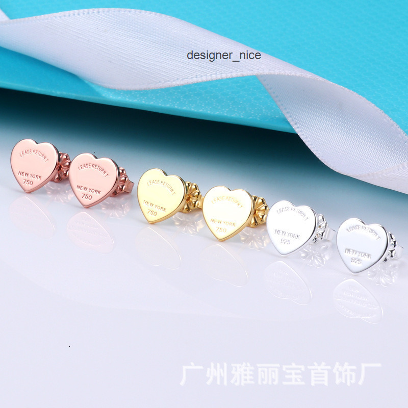 designer charm luxury jewelry for men women gold silver woman 925 sterling t brand heart earrings 18k real plated cnc steel engr tiffamy tiffanies and tiffanyx co B486