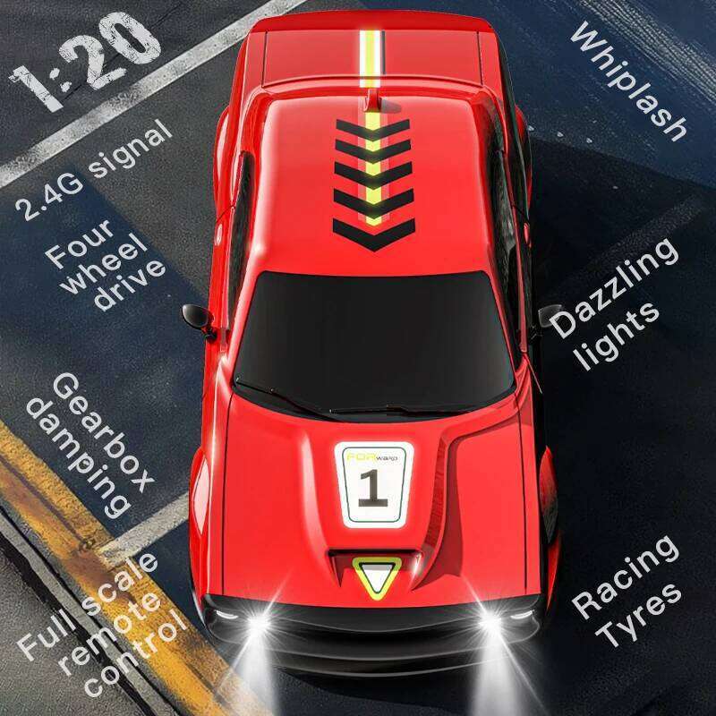 KF27 1/20 High Speed RC 2.4G 4WD Remote Control Drift Vehicle Racing Car with LED Lights for Boys Competition Toy Gift Y260131