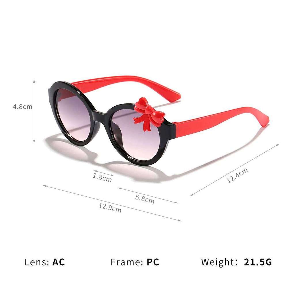 2025 outdoor Bow candy colored sunglasses cute baby trendy and fashionable round frame H260130