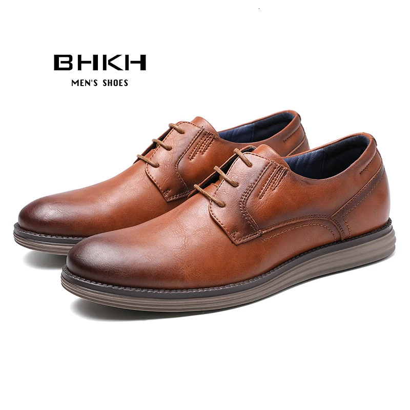 BHKH Male Sneakers Autumn/Winter traf Leather Men Casual Shoes Business Work Office Lace-up Dress shoes For Men Size47 260126