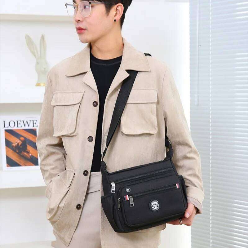 Men's Unisex Large Capacity Casual Shoulder Commuter Crossbody Cross Square Travelling Bag Oxford Cloth Fabric
