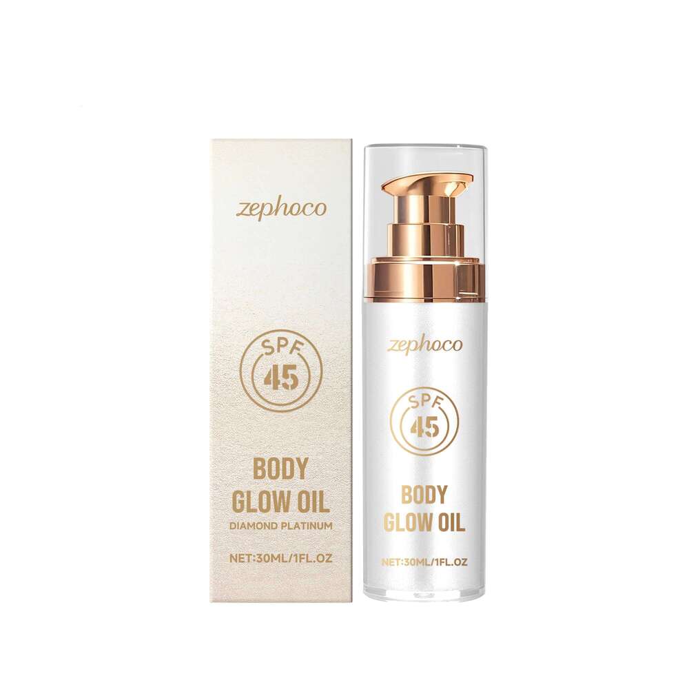 Zephoco Diamond Platinum Protective Shimmer Body Oil Coconut Scent Summer Skin Protection Refreshing Moisturizer S260131