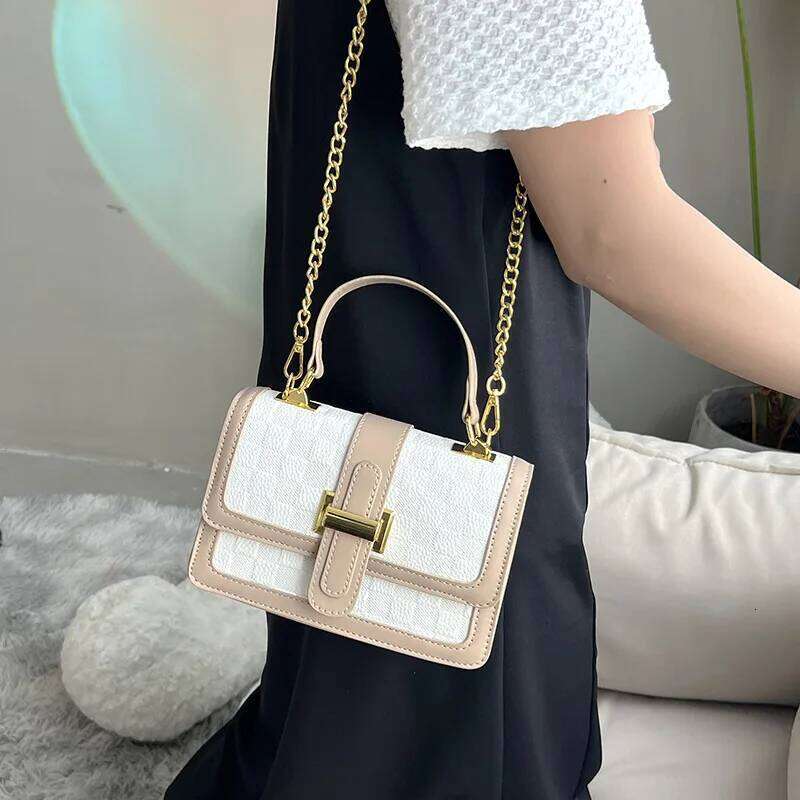 QUEENSHOW High Quality New Women Bags Leather Vintage Chain Single Shoulder Designer Messenger Bag Purses and Handbags Luxe XJ260131