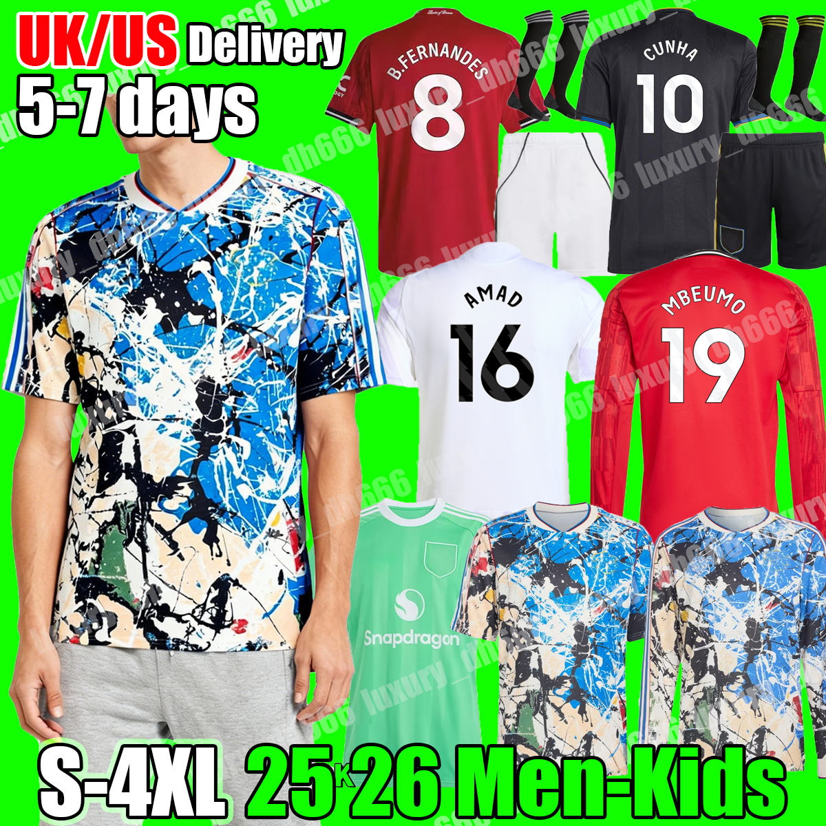 4XL Manchester SESKO MBEUMO CUNHA 25 26 27 Soccer Jerseys B. FERNANES men kids kits MAINOO football Top goalkeeper long sleeve United Stone Roses 2026 football shirt