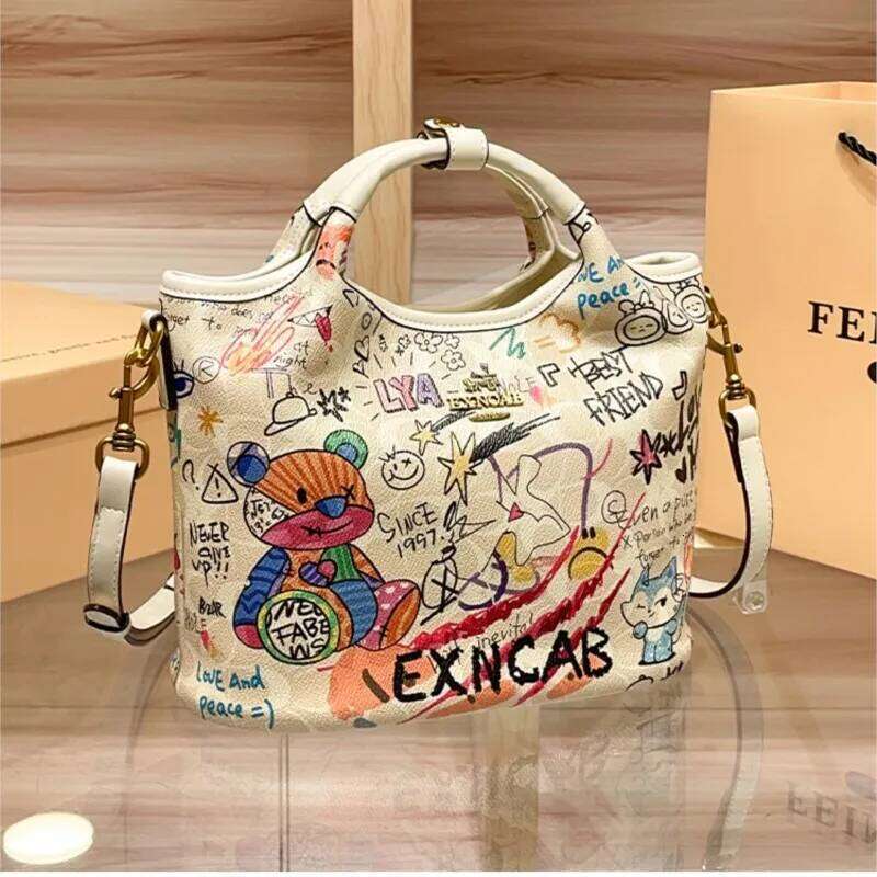 Brand Women's Graffiti 2025 New High end Fashion Multi functional Designer Shoulder Crossbody Bag Handbag