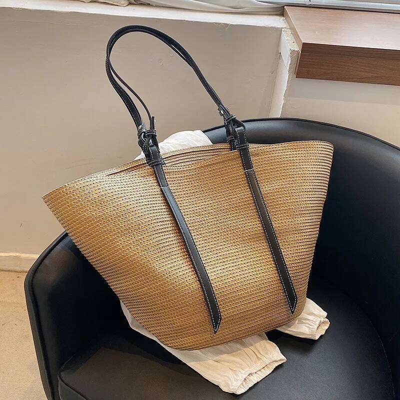 Lady Summer Beach Straw Basket Casual Rattan Large Capacity Totes Women Brands Designer Handbags Wicker Woven Shoulder Bags XJ260130