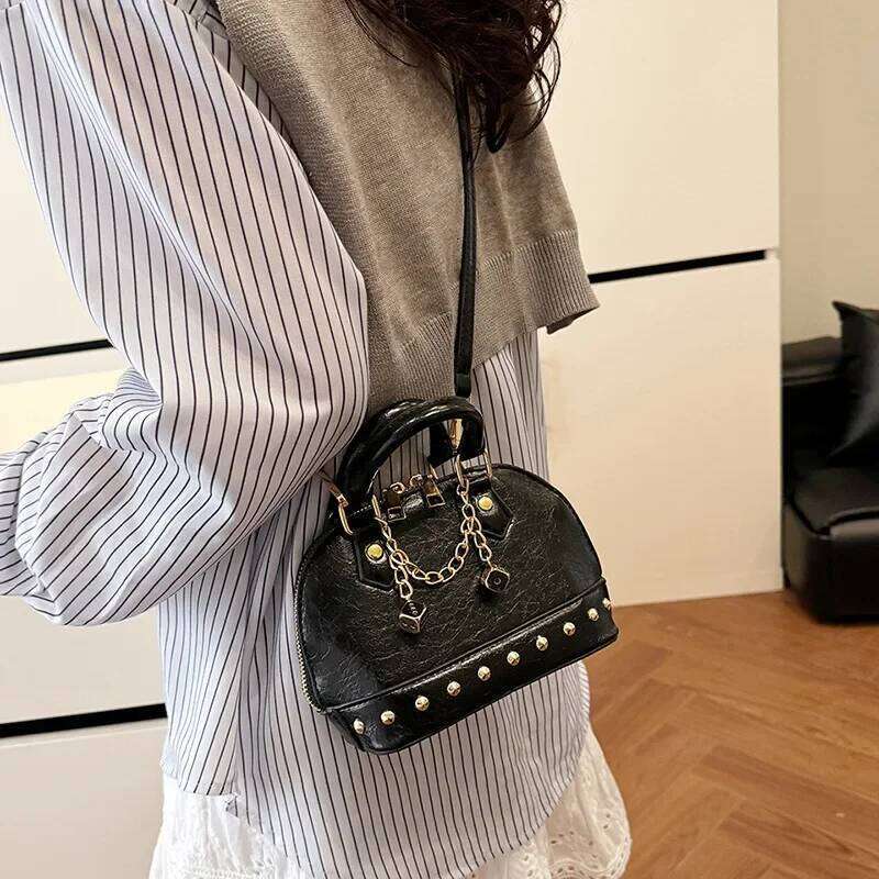 Rivet Crossbody for Women, Personalized Shoulder Bag, Trendy Ins Shell Bag XJ260131
