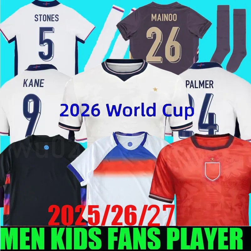 2025 2026 englands football shirt Bellingham PALMER Foden MAINOO 26 27 kane rice saka Soccer Jerseys Home Away camisa de futebol adult Men Kids kit uniform fans player