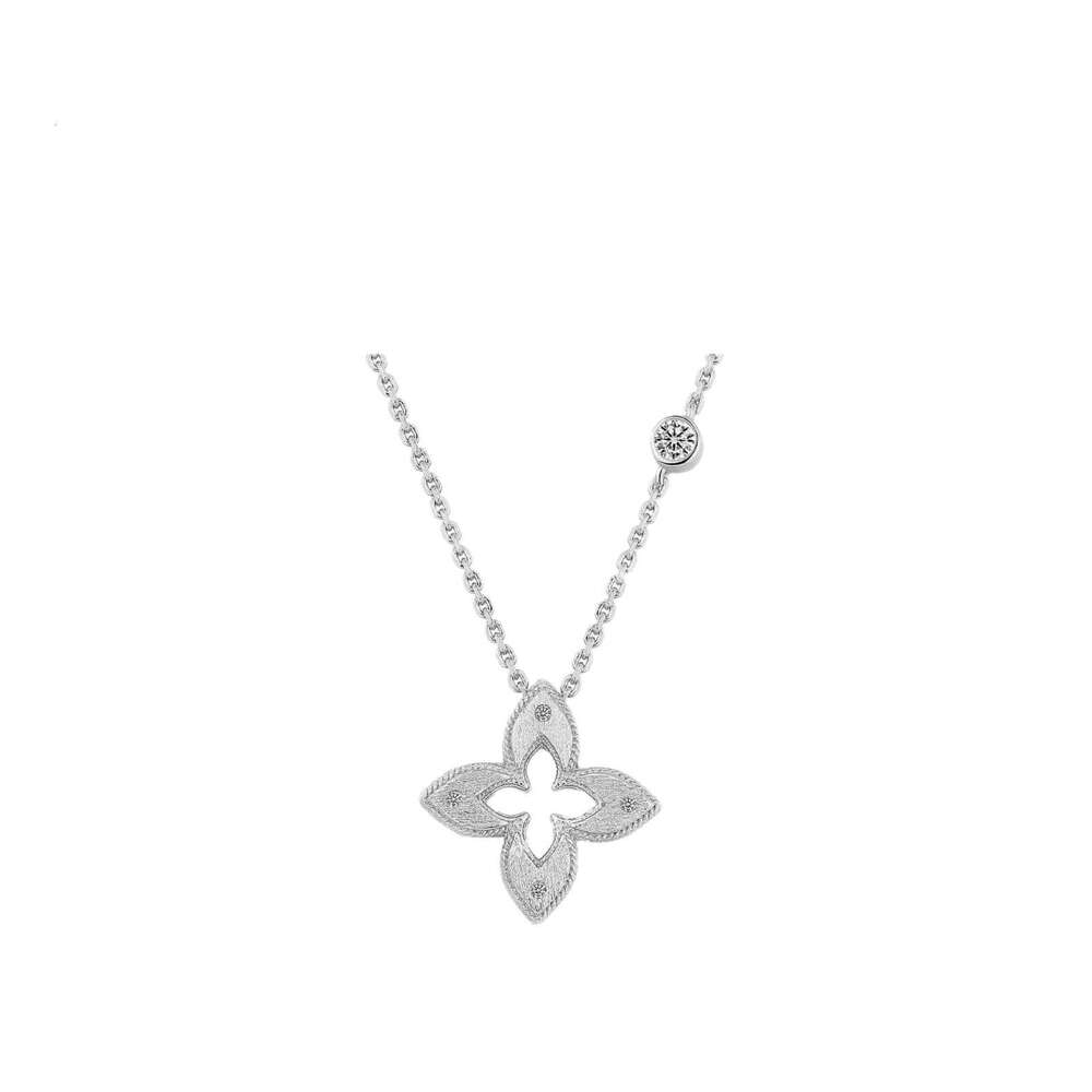 Jewelry Set Vintage Style Brushed Four Leaf Flower Necklace Women Elegant And Luxurious Niche High End New Design Gift For Girlfriend Visionice