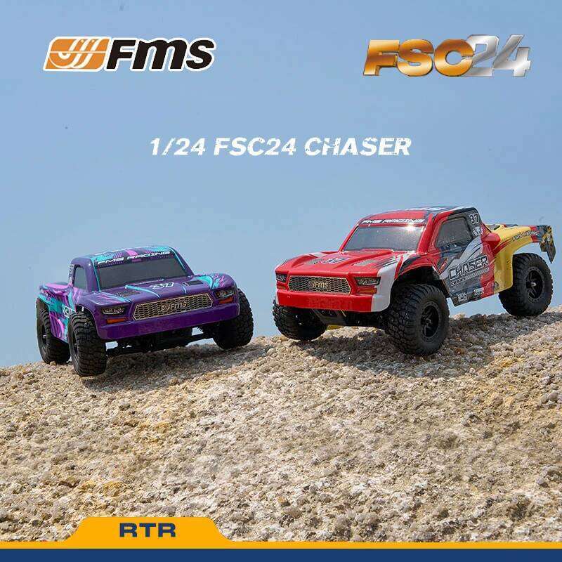 Fms 1/24 Fsc24 Chaser Remote Control Car Strong Power Short Truck Off-Road Vehicle Metal Twin Servos Beginner Entry Level Y260131