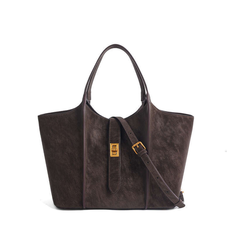 Brown Vintage Tote Niche Design Fashion Trend Handbag Large Capacity High-end Feel Shoulder Crossbody Bag