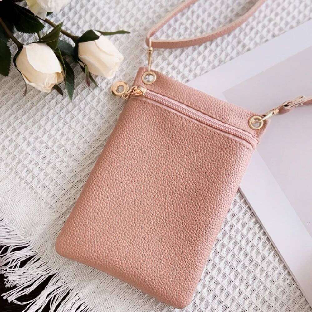 Fashion Phone Sweet Women's Convenient Shoulder Purses and Handbags Mini Crossbody Bag PU Litchi Pattern Personalized