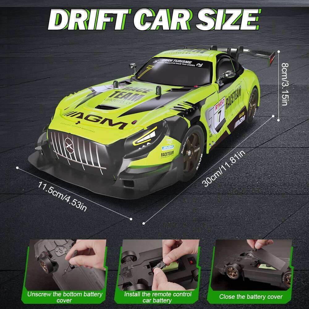 Car 1:16 Scale Remote Control Vehicle 4WD RC High Speed Drifting Cars with LED Lights and Drift Tires for Birthday 8+ Y260131
