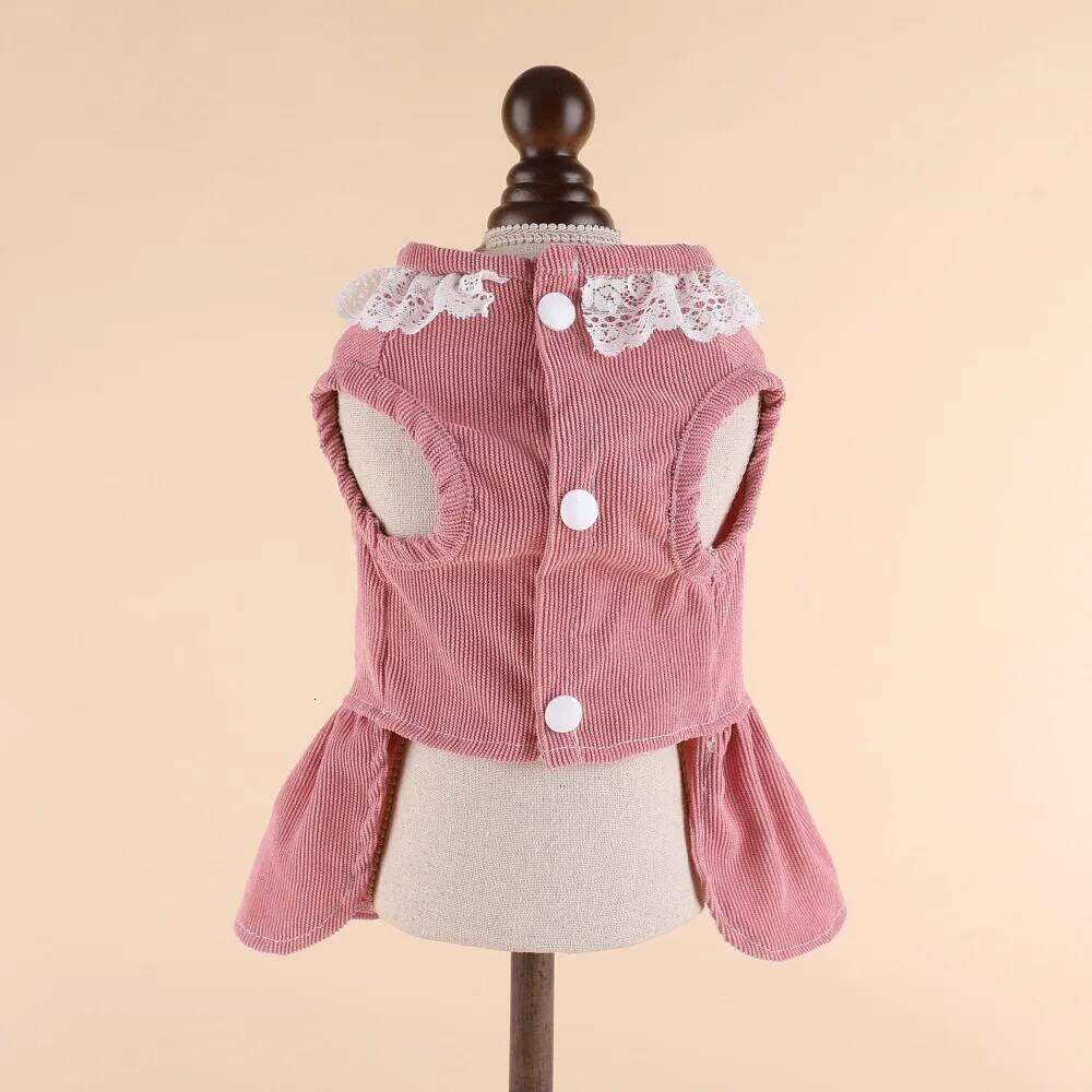 Dog Corduroy Girl Dress Summer Clothes Sleeveless Skirt For Small Dogs Chihuahua Puppy Clothing Harness Dresses XS H260130
