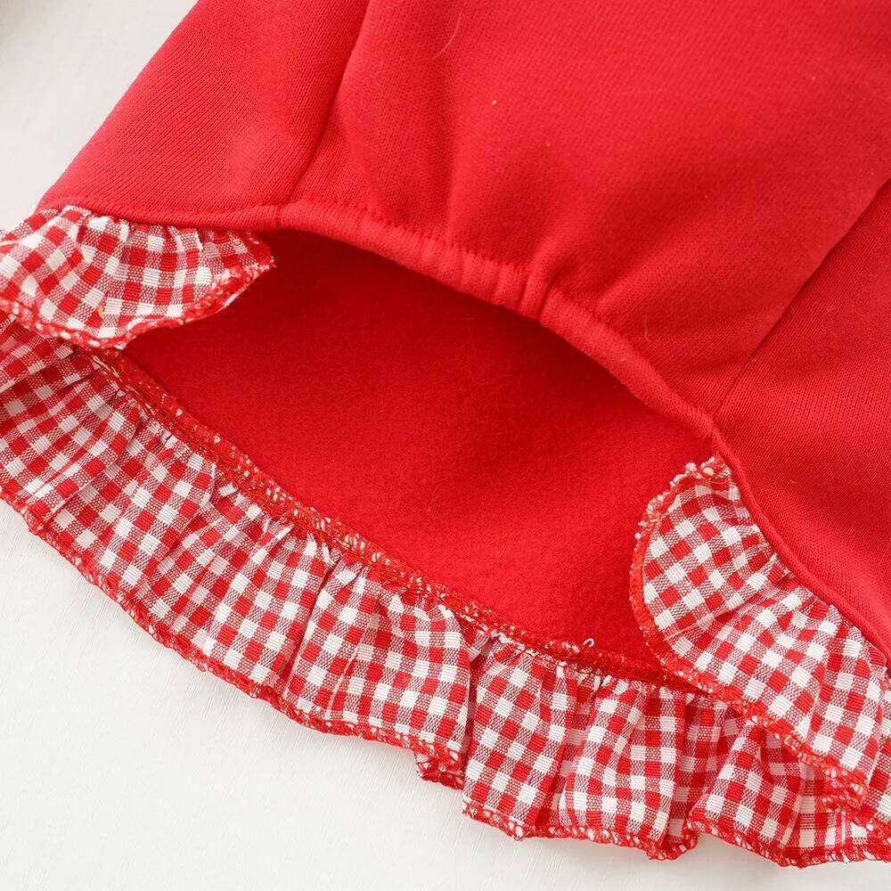 Bow Plaid Puppy Princess Dress Polyester Cute Summer Dog Skirt with Pulling Buckle Solid Color Pet Clothing for Cats Kitten H260130