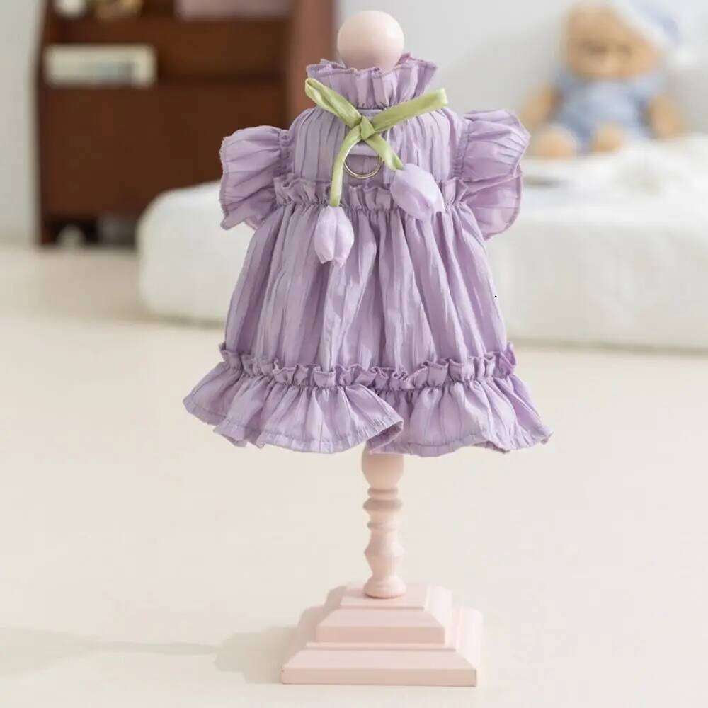 Cute Soft Princess Dress Breathable Washable Bowknot Lace Puppy Clothes Reusable Dog Skirts Spring H260129