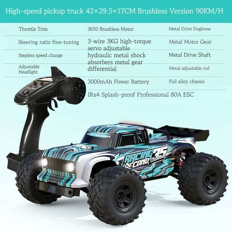 High-Speed Brushless RC Car 90KM/H 1:10 Scale Electric 4WD Off-Road Truck Toy With Shock Absorber 2.4Ghz Remote Control Vehicle Y260131