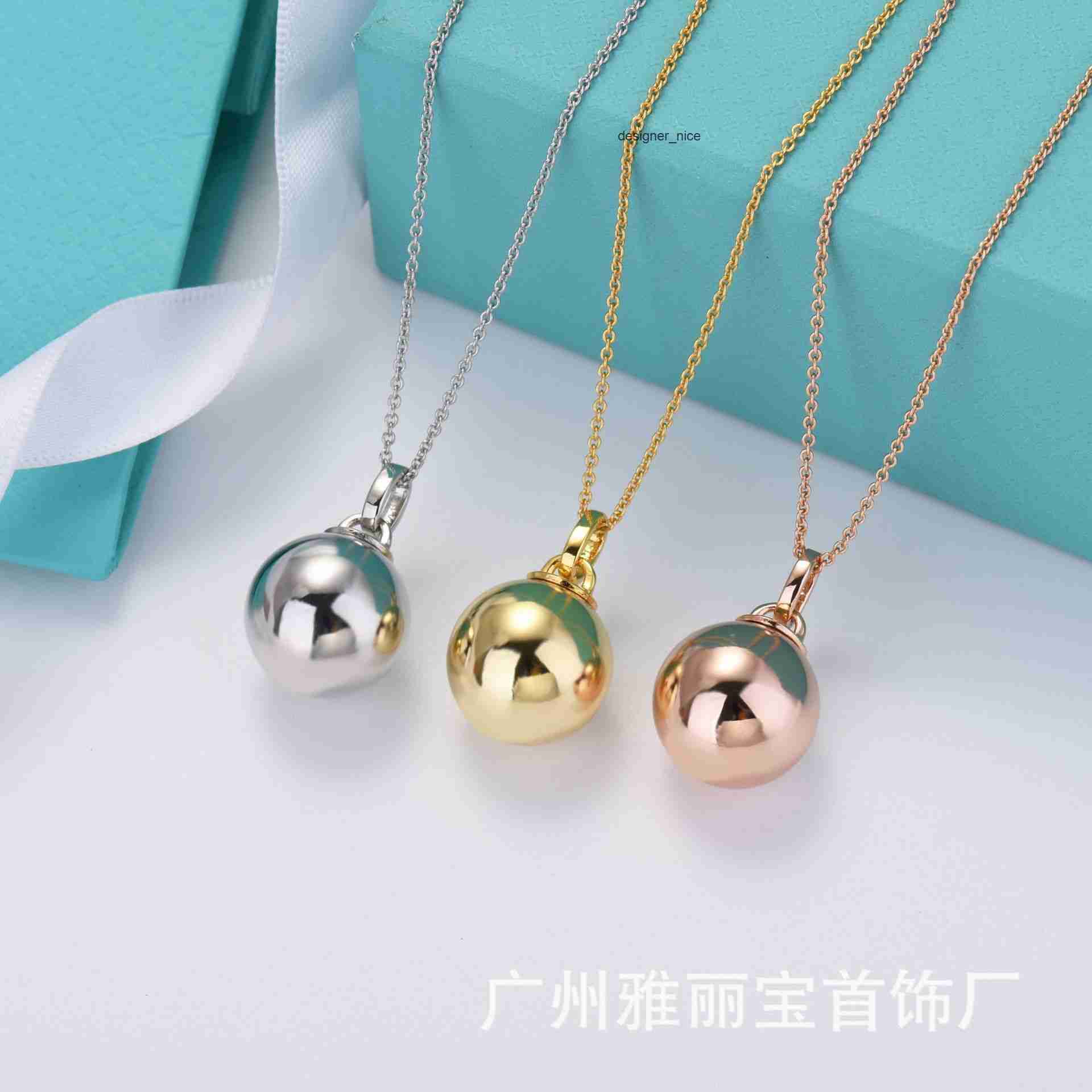 designer strands luxury jewelry for men women gold silver woman high version t brand new ball necklace 18k plated cnc steel stam tiffamy tiffanies and tiffanyx co 8BPC