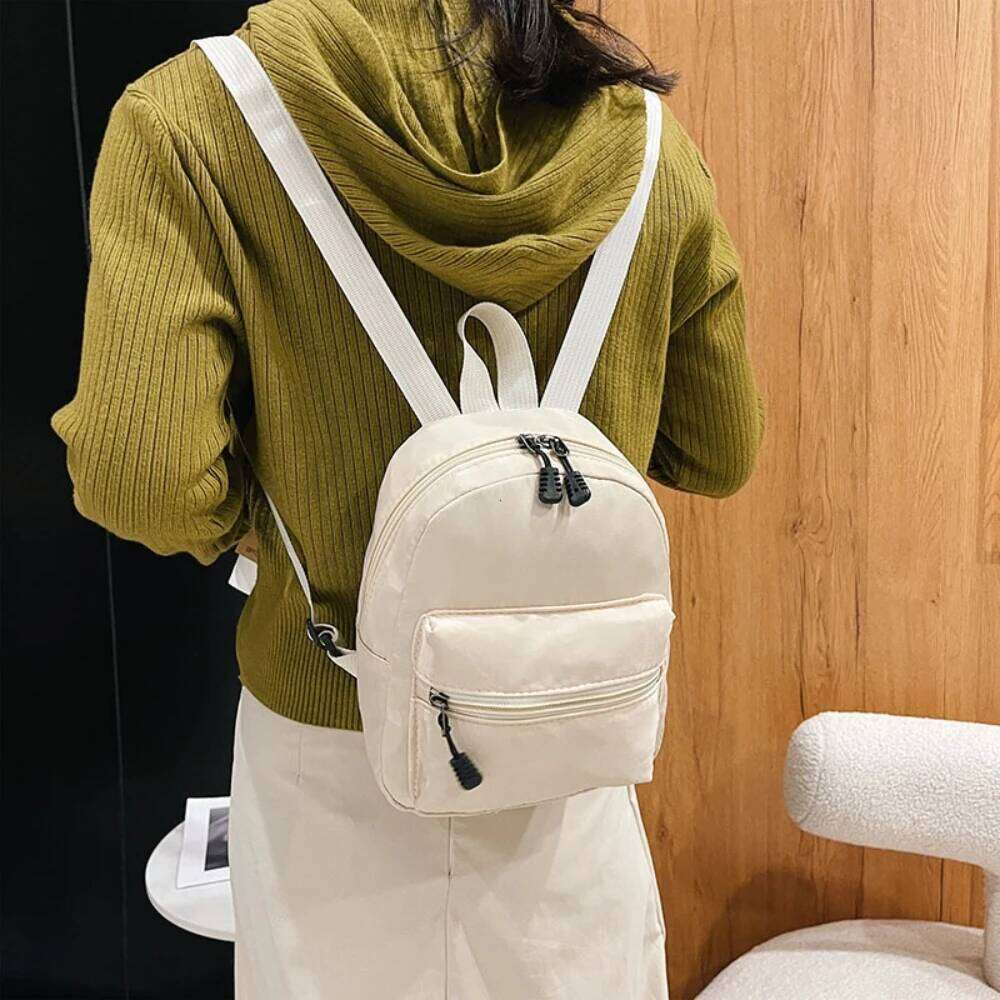 Nylon Preppy Mini School Bags for Girls Cute Small Travel Women Backpack Waterproof Solid Casual Knapsack Rucksack New