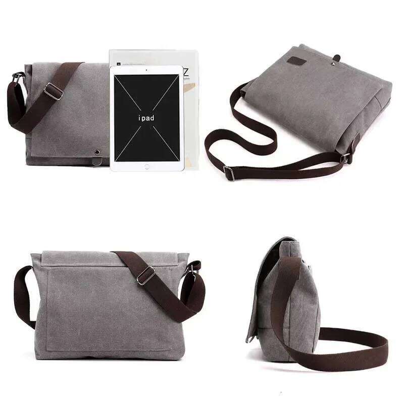 Fashion Cross Body New Men Canvas Crossbody Shoulder Messenger Bags Man Casual Solid Multi Function Portable Male Bag
