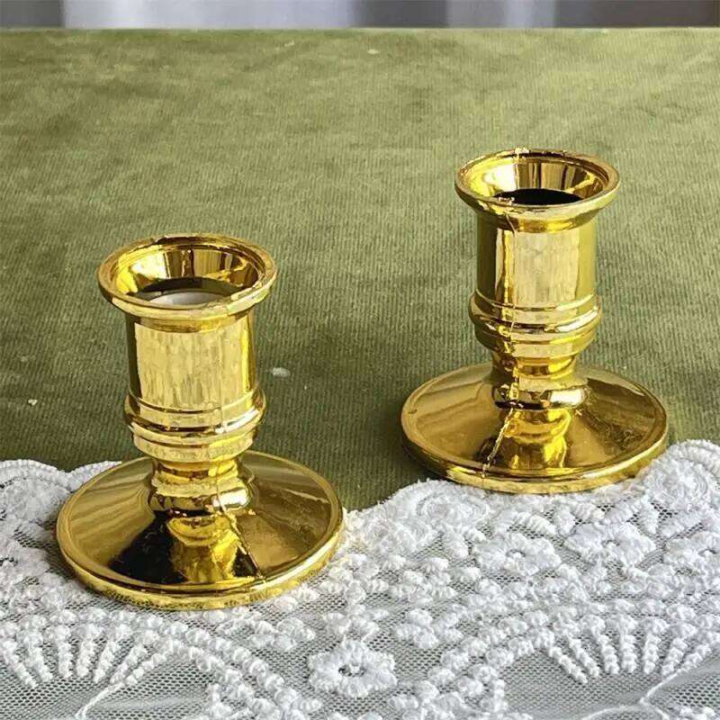 2pcs Taper Holders Candlestick Silver Gold Rod Wax Base Fits Wedding Banquet Art Deco Candle Holder Home Decor Y260131