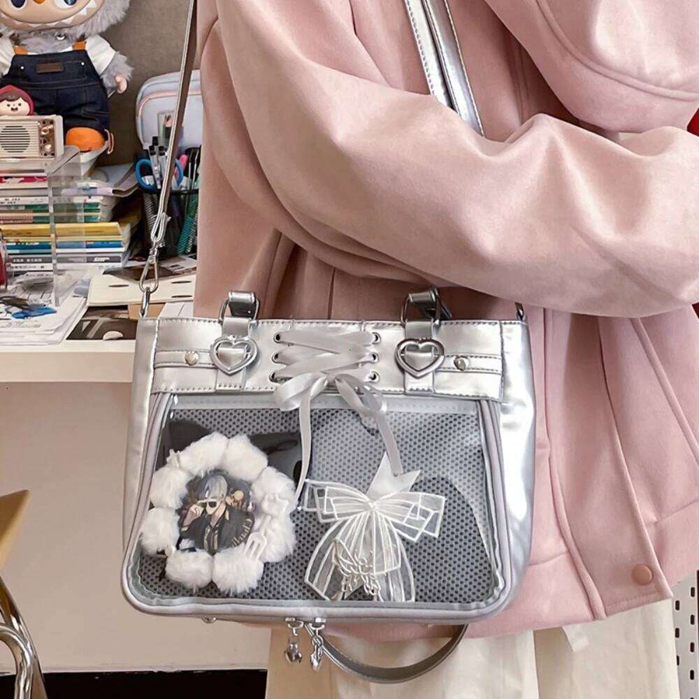 Italife Small Red Crossbody Ribbon Women Kawaii Clear Cute Shoulder Student Girl Heart Ita Bag with Insert 2026