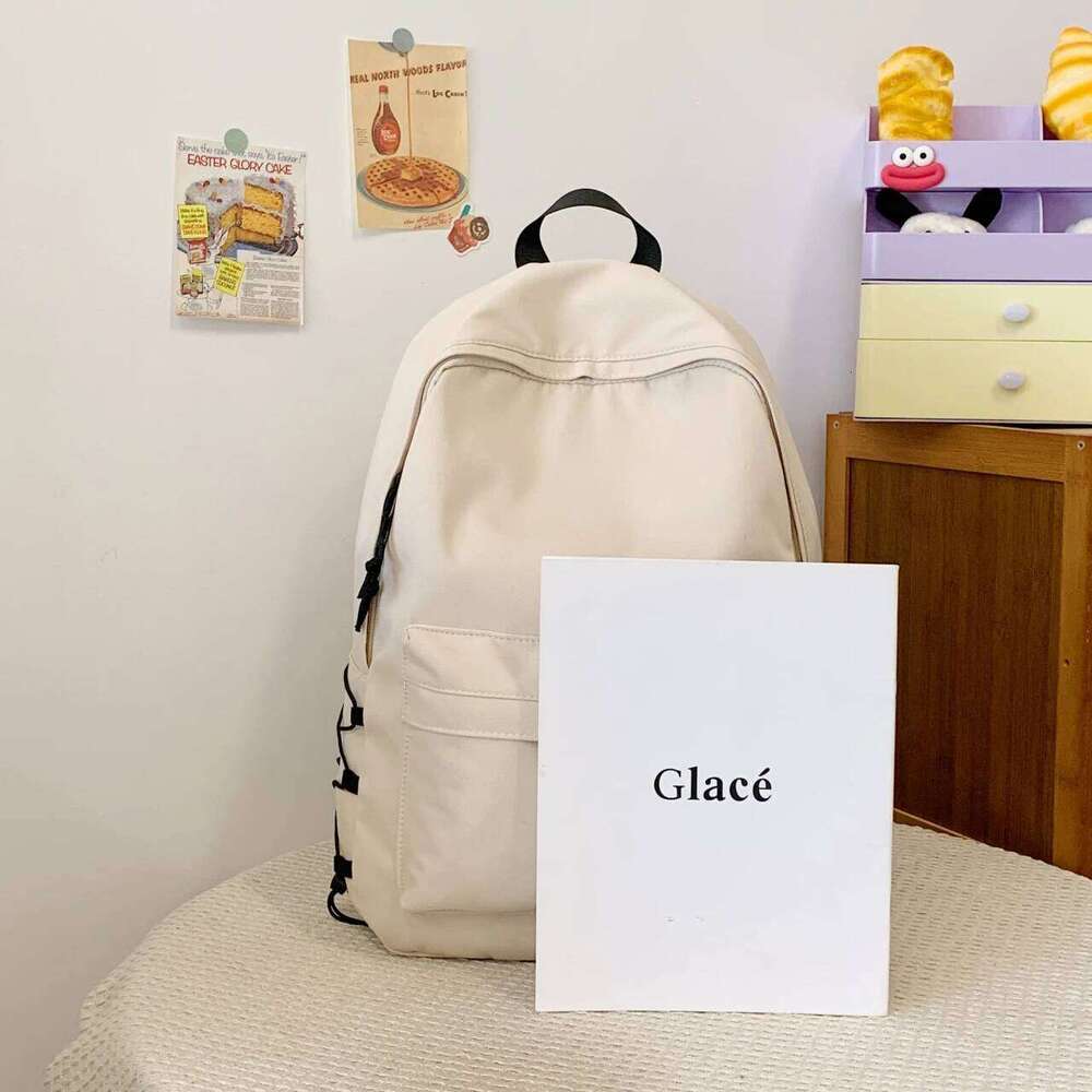 Korean-style large-capacity solid-color backpack girls Korean version, versatile bag for boys high school size, d