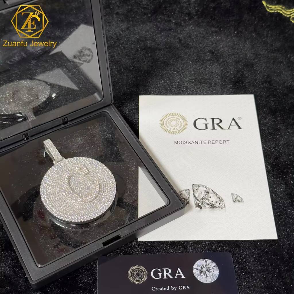 Zuanfo Jewelry Custom Hip Hop Moissanite Diamonds Pendant Ice Cut with Pass Diamonds Tester Unique Stylish Pendants Charms