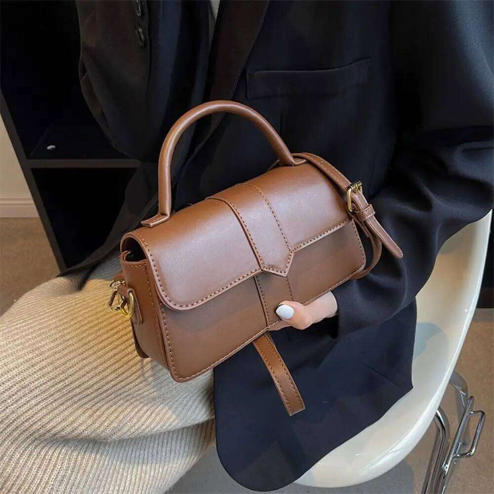 Pu Leather Women Commute Crossbody Square Lightweight Vintage Underarm Handbag Portable Multifunctional Fashion Shoulder Bag XJ260131