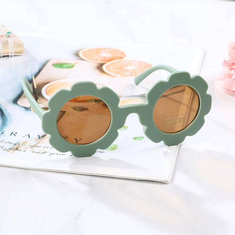 2-10 Years Children Sunglasses Flower Round Cute Kids Sun Glasses for Boys Girls UV400 Protection Baby Lovely Candy Eyeglass H260130