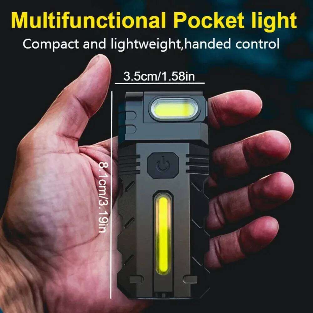 Multifunctional Pocket Magnetic Flashlight With Clip Waterproof Rechargeable Torch For Outdoor Camping Fishing Emergency Lantern H260131
