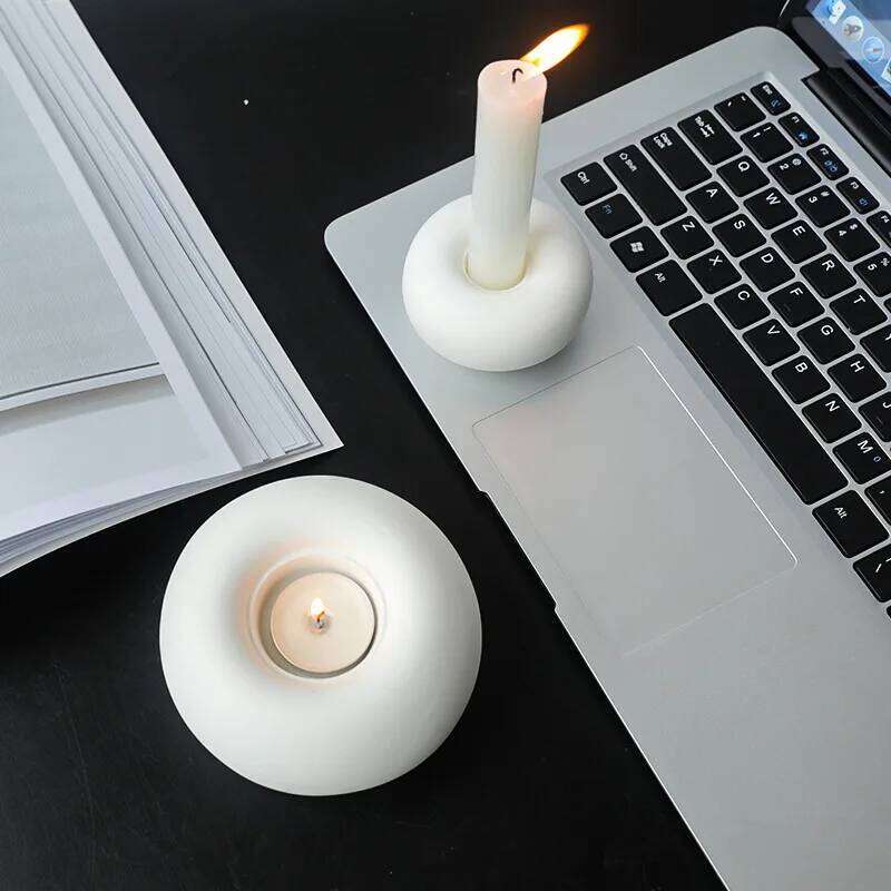 Nordic Ceramic Candlestick White Holders Candle Holder Wedding Table Living Room Home Ornament Decoration Y260131