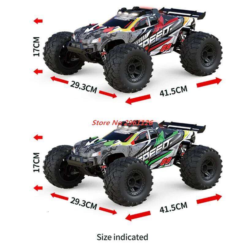 2.4G 4WD Large 1:10 Drift 70KM/H Speed Alloy Material High Lighted LED Rubber Tires RC Racing Car Toy Gifts Y260131