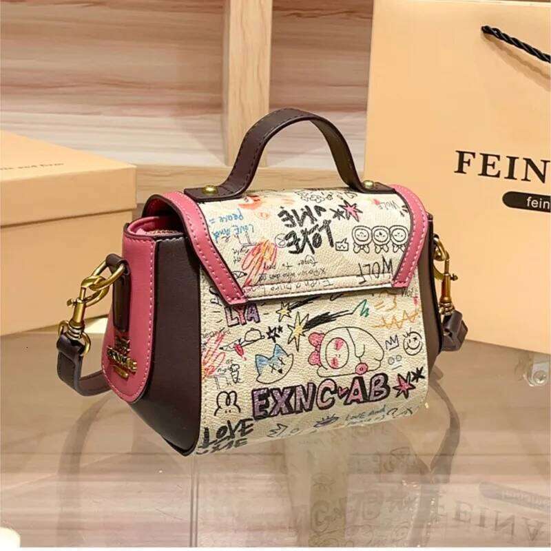 Light luxury brand women's graffiti handbag 2025 spring/summer new high-end fashion multifunctional designer shoulder crossbody