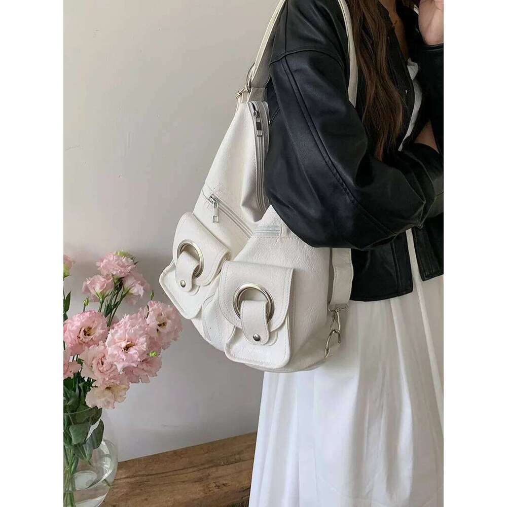 Vintage Women's Underarm Leather Multifunctional Shoulder Bag Fashion Ladies Backpack Waterproof Wearable Square Backpacks