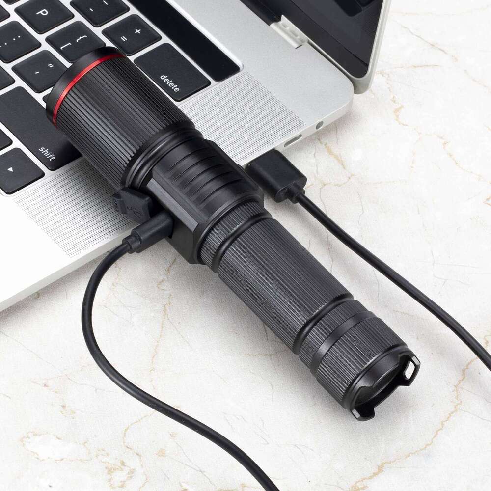 20W Zoom Round Beam Light LED High Power flashlight USB Rechargeable Torch Camping Outdoor Hunting Fishing Walking Lighting Lamp H260131
