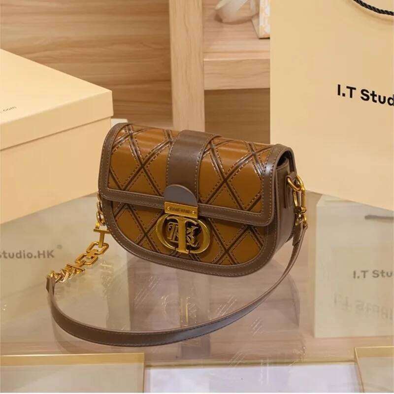 Women's shoulder designer brand genuine leather underarm for women's 2024 new high-end spring/summer crossbody small bag