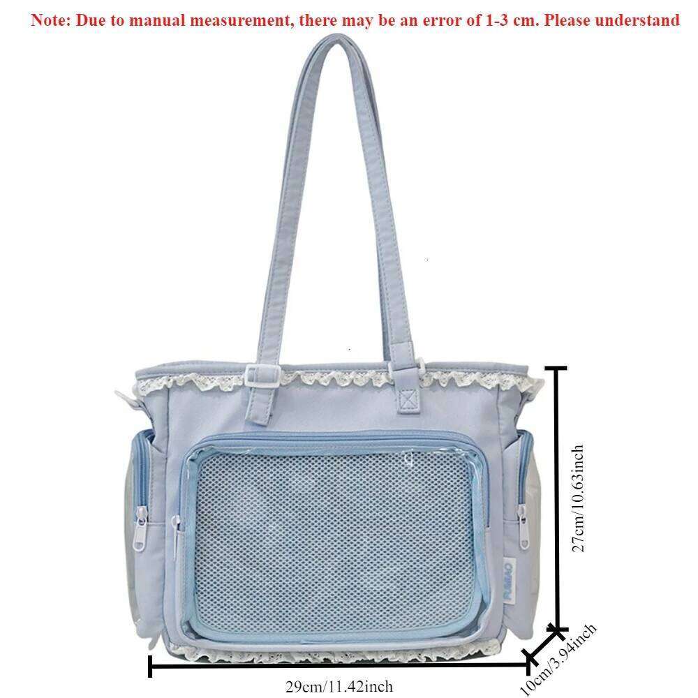 Japanese Ins Soft Girl Shoulder Y2K JK Uniform Transparent Ulzzang Ita Student Commuting Tote Bag Bolsos Para Mujer